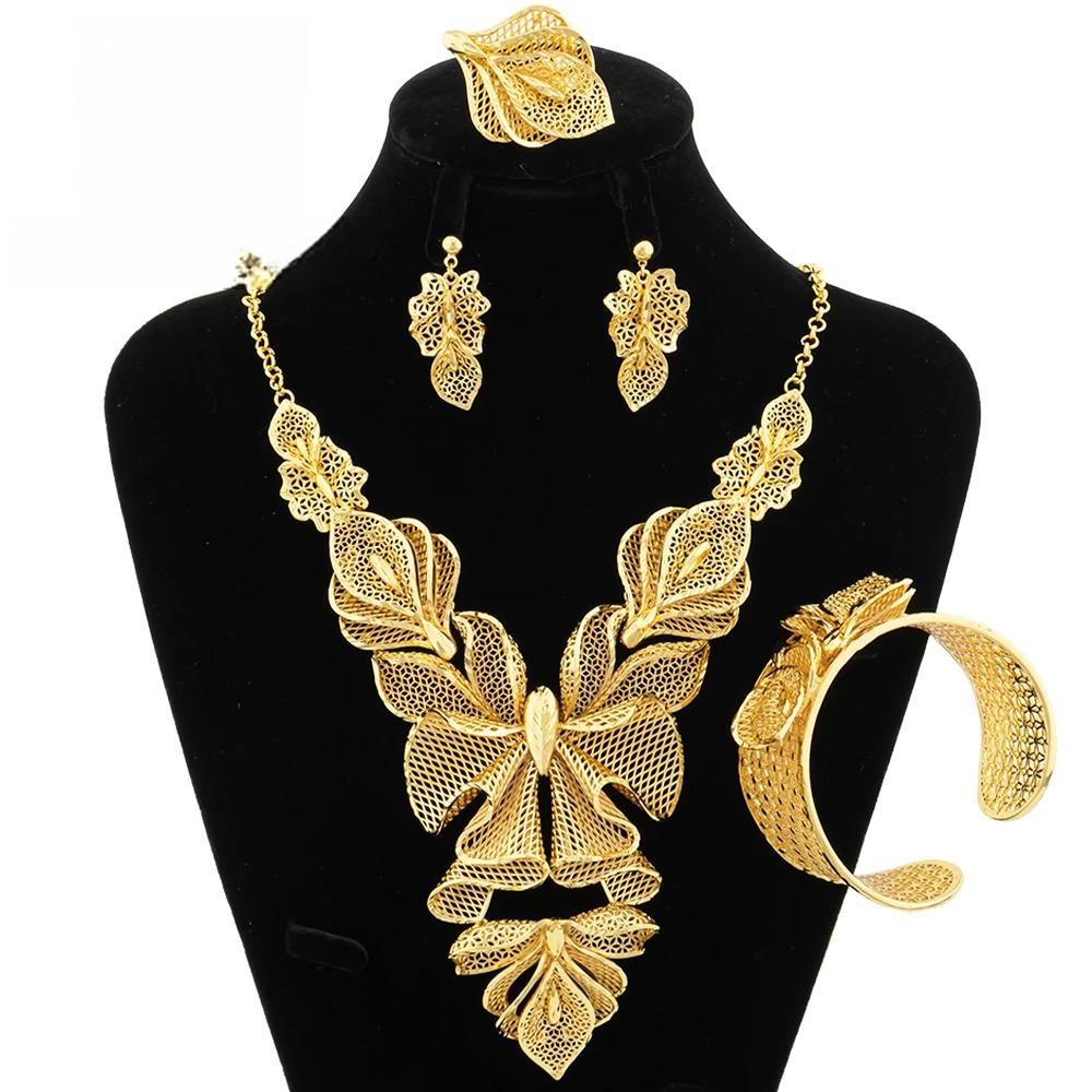 Necklace For Women Dubai Gold Plated Jewelry Set