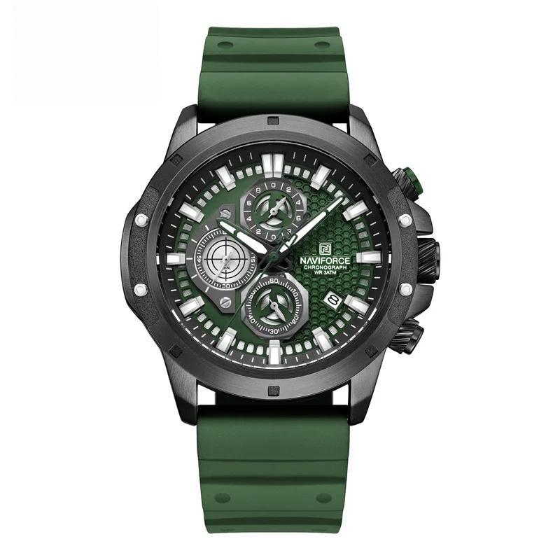 Luxury Men's Watches Casual Sport Chronograph Silicone Strap Date Waterproof Quartz Wristwatch