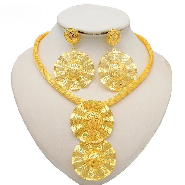 Fashion Charm Jewelry Sets Dubai Necklace&Earring Wing Shape Necklace Sets