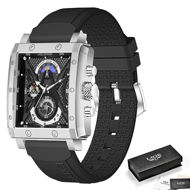 Luxury Waterproof Quartz Square Watch For Men