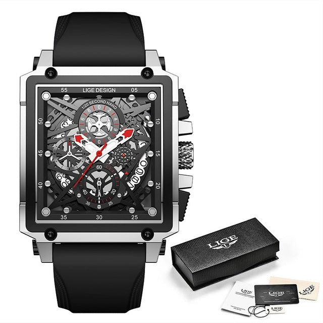 Luxury Waterproof Quartz Square Watch For Men