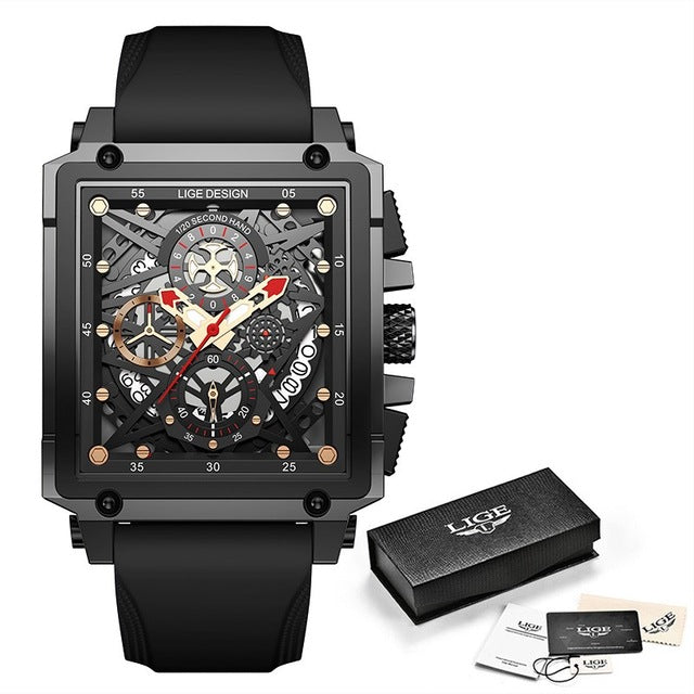 Luxury Waterproof Quartz Square Watch For Men