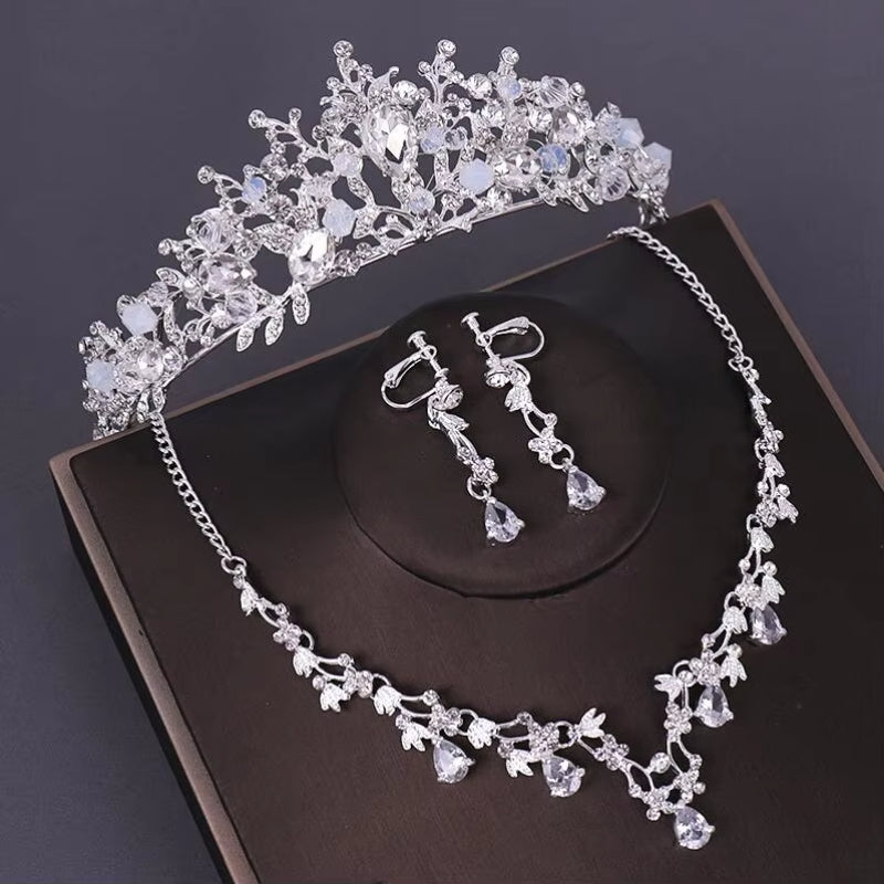 3PCS Crystal Bridal Wedding Costume Jewelry Sets