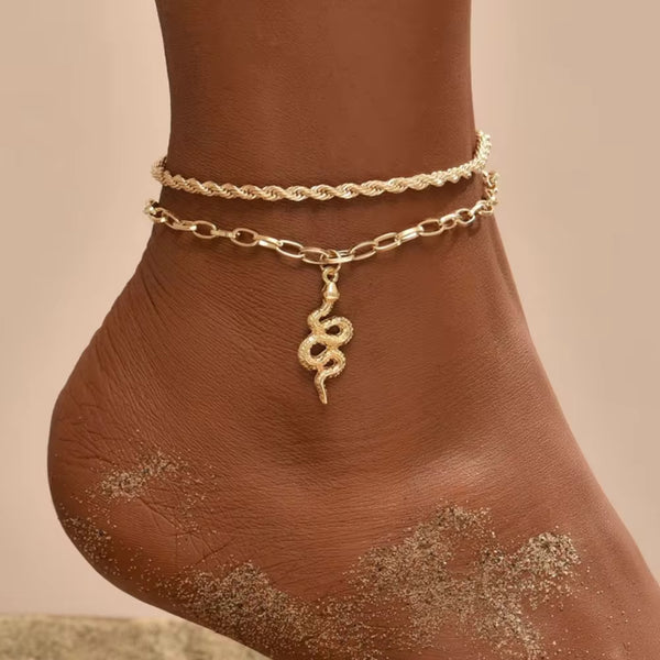 Boho Women Sequins Ankle Bracelet Set