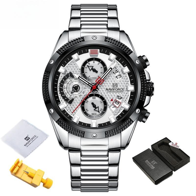 Mens Fashion Watche Quartz Stainless Steel Durable Waterproof Sports Wrist Watches