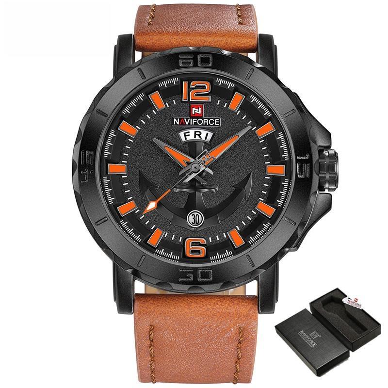 Men's Quartz Watches Leather Strap Casual Sport Wristwatch