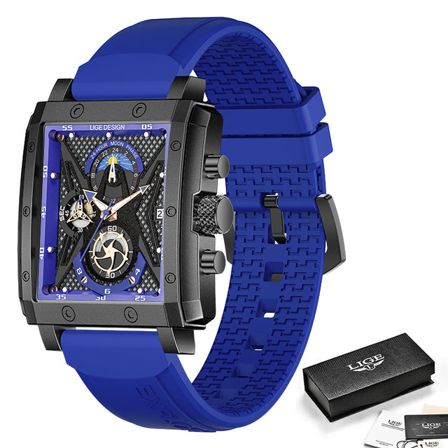 Luxury Waterproof Quartz Square Watch For Men