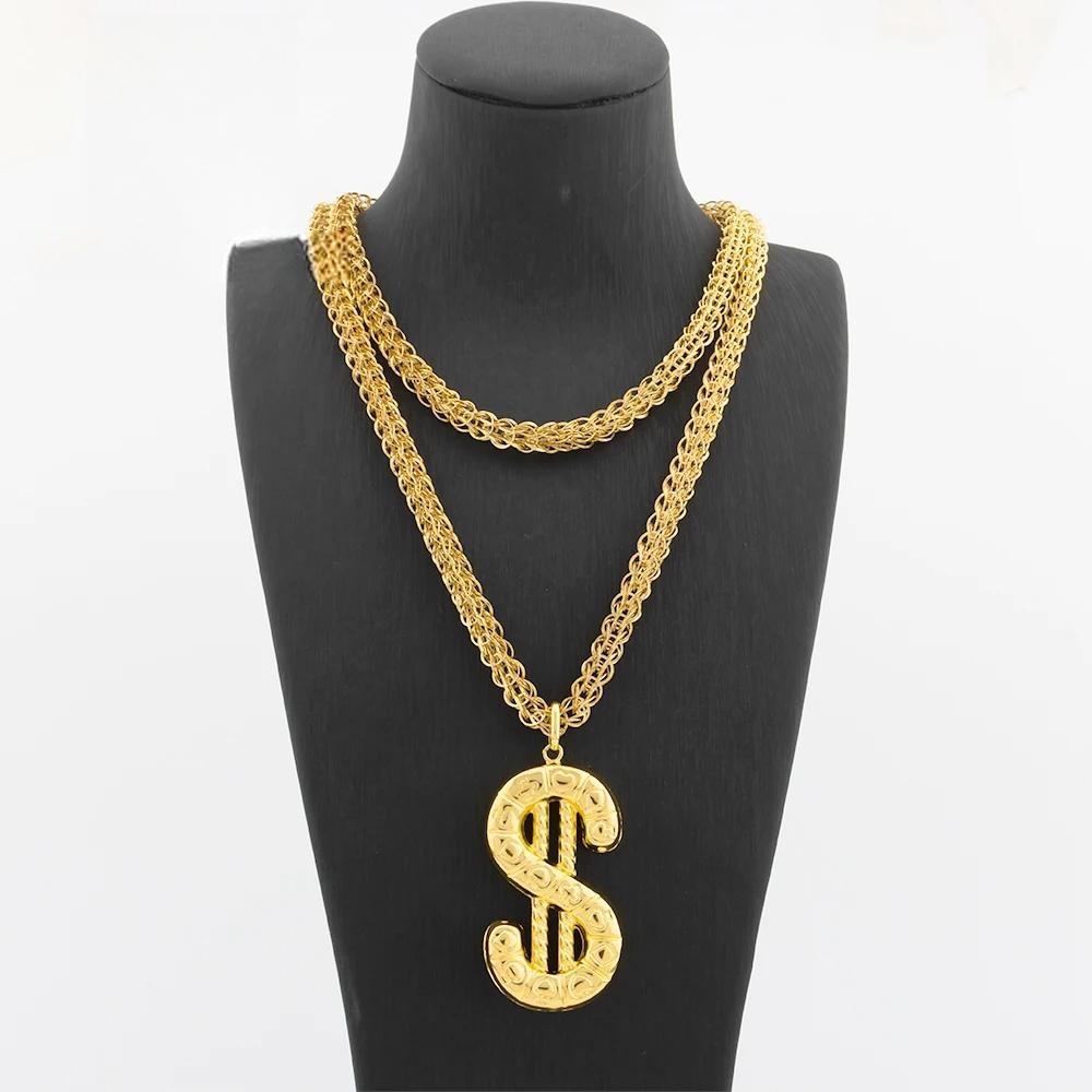 Gold Plated Pendant with 100 cm Long Chain Copper Animal Pattern Necklace For Women