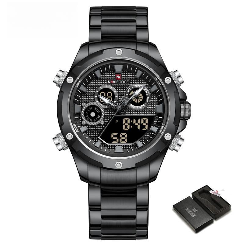 Luxury Watches Fashion Digital Wristwatch Steel Band Military Sport Waterproof Clock