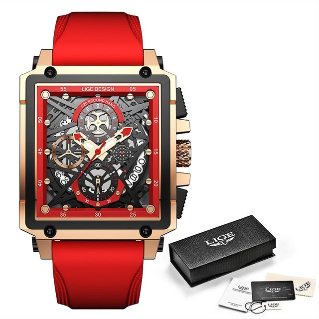 Luxury Waterproof Quartz Square Watch For Men