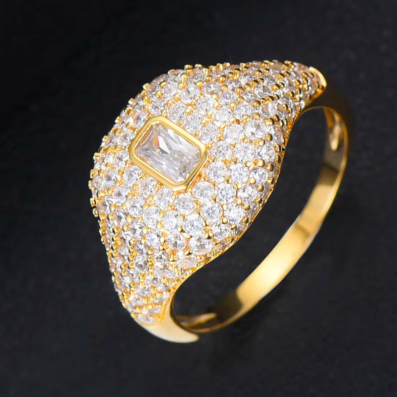 New Trendy Heart Stackable Chic Ring AAA Cubic Zircon For Women