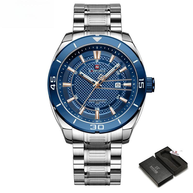 Men's Watch Fashion Sport Stainless Steel Male Quartz Waterproof Wristwatches Clock