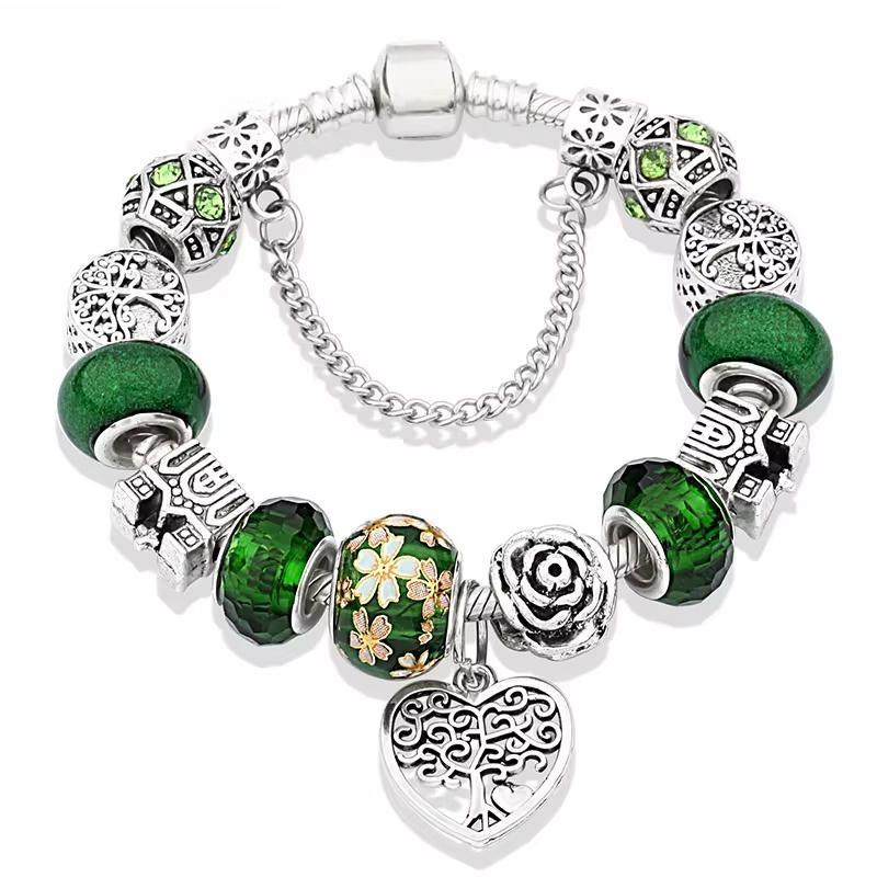 Tibetan Silver Tree of Life Fashion Bead Bracelet