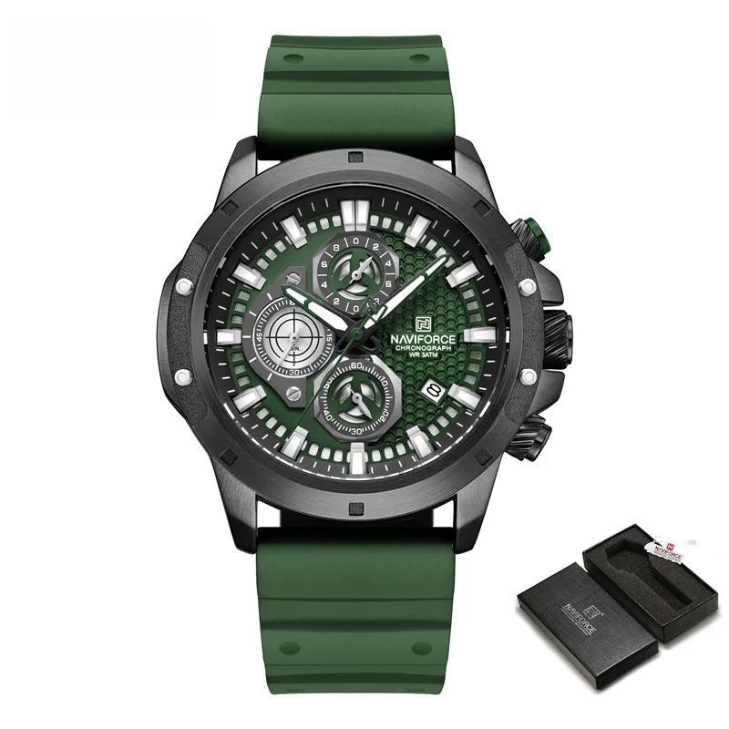 Luxury Men's Watches Casual Sport Chronograph Silicone Strap Date Waterproof Quartz Wristwatch