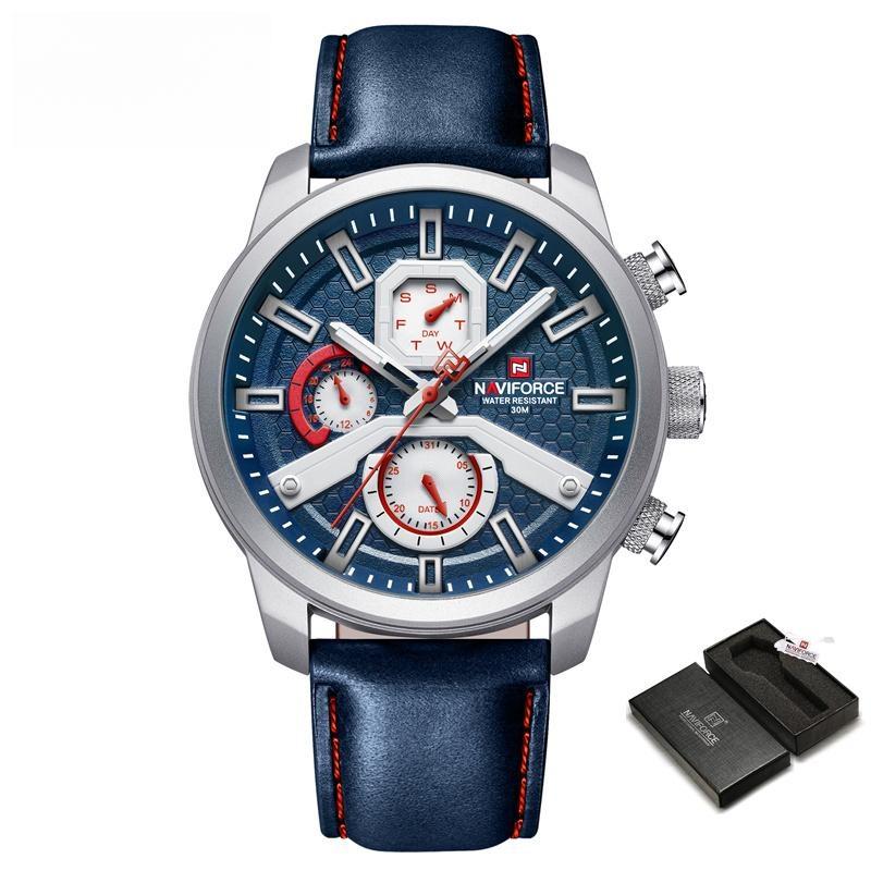 Watches Men's Sport Quartz Leisure Wristwatches Luxury Genuine Leather Clock