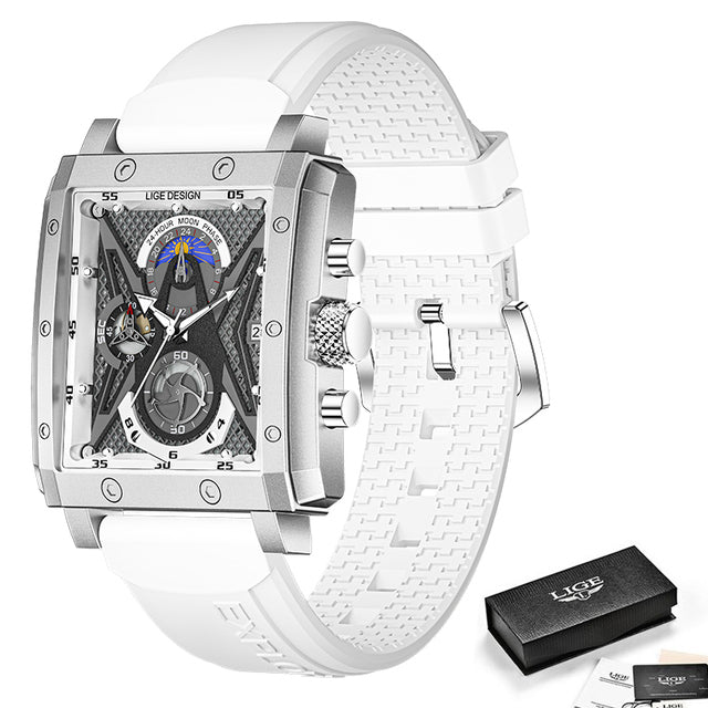 Luxury Waterproof Quartz Square Watch For Men