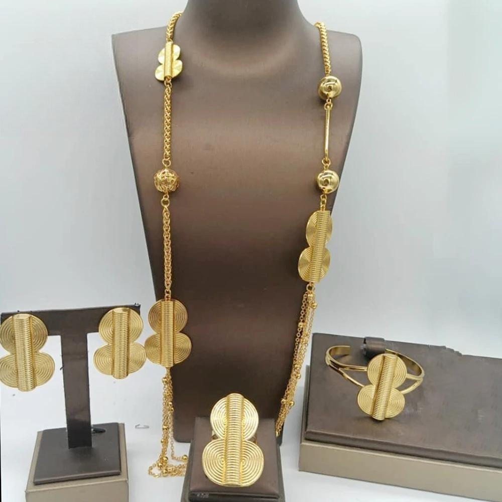 Five Layer Jewelry Sets for Women Trendy Necklace Earrings Pendant