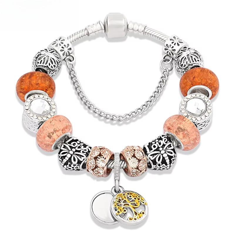 Tibetan Silver Tree of Life Fashion Bead Bracelet