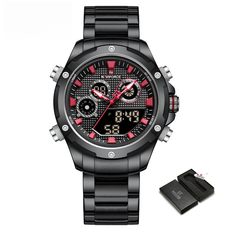 Luxury Watches Fashion Digital Wristwatch Steel Band Military Sport Waterproof Clock