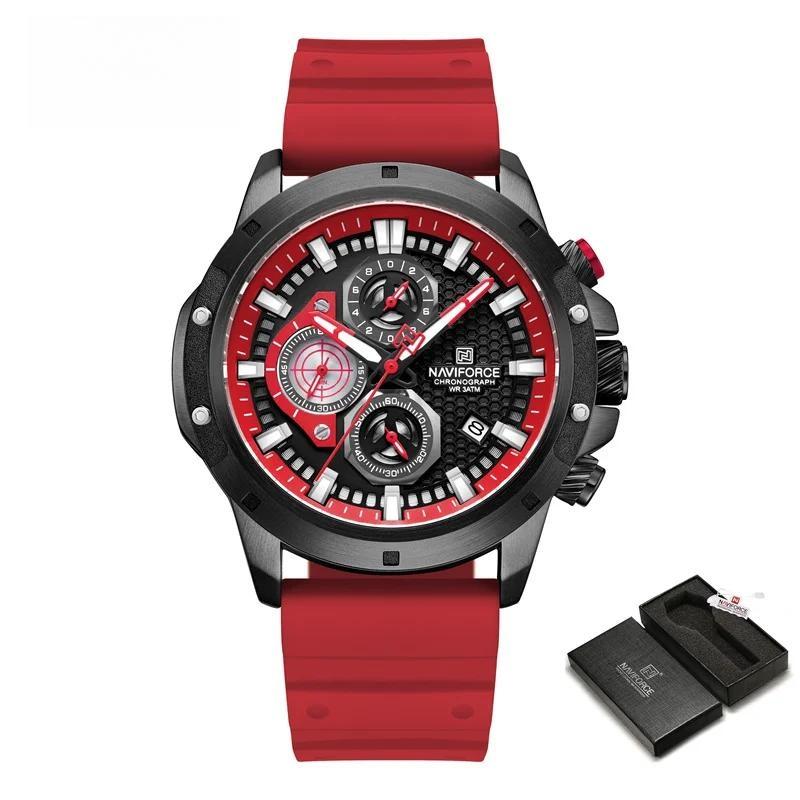 Luxury Men's Watches Casual Sport Chronograph Silicone Strap Date Waterproof Quartz Wristwatch