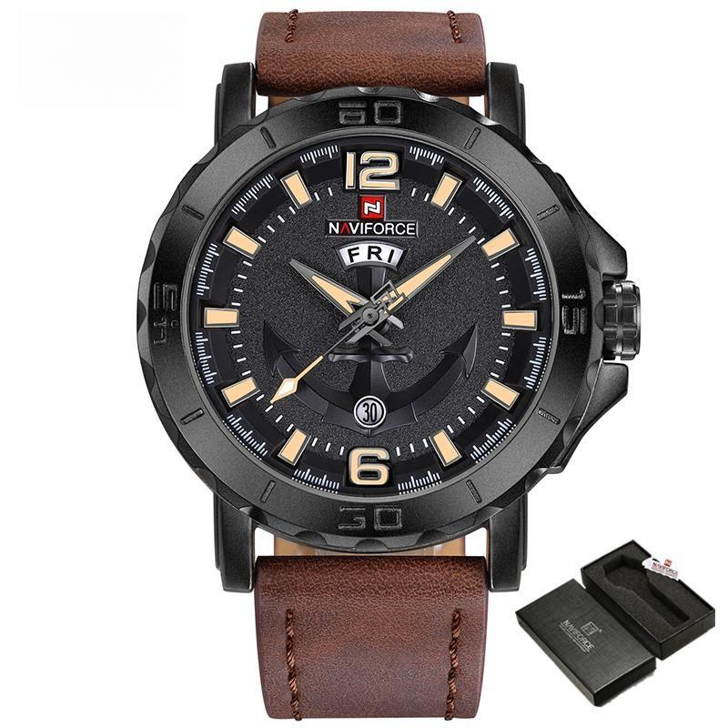 Men's Quartz Watches Leather Strap Casual Sport Wristwatch