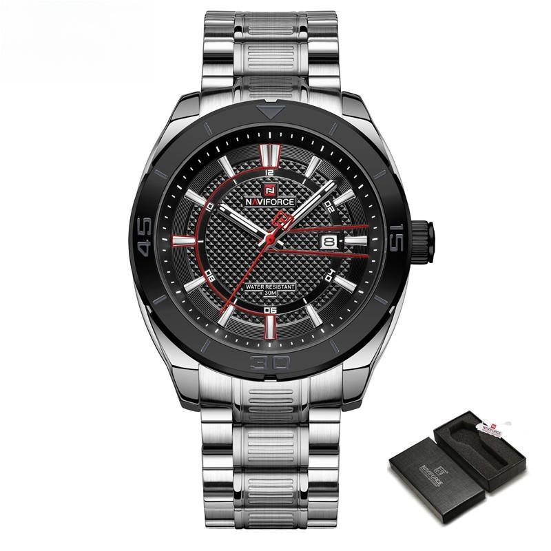 Men's Watch Fashion Sport Stainless Steel Male Quartz Waterproof Wristwatches Clock