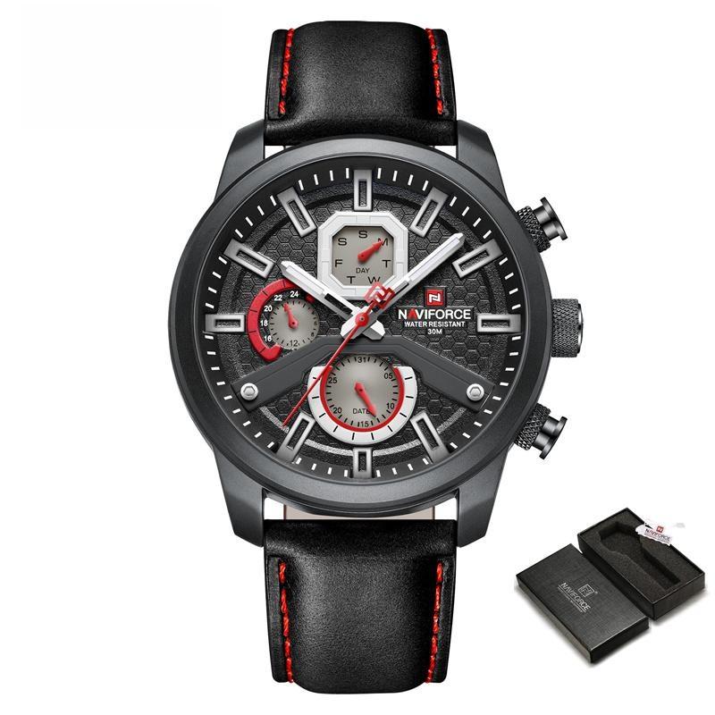 Watches Men's Sport Quartz Leisure Wristwatches Luxury Genuine Leather Clock