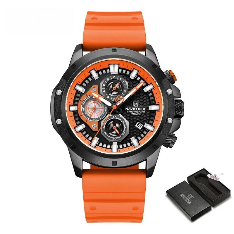 Luxury Men's Watches Casual Sport Chronograph Silicone Strap Date Waterproof Quartz Wristwatch