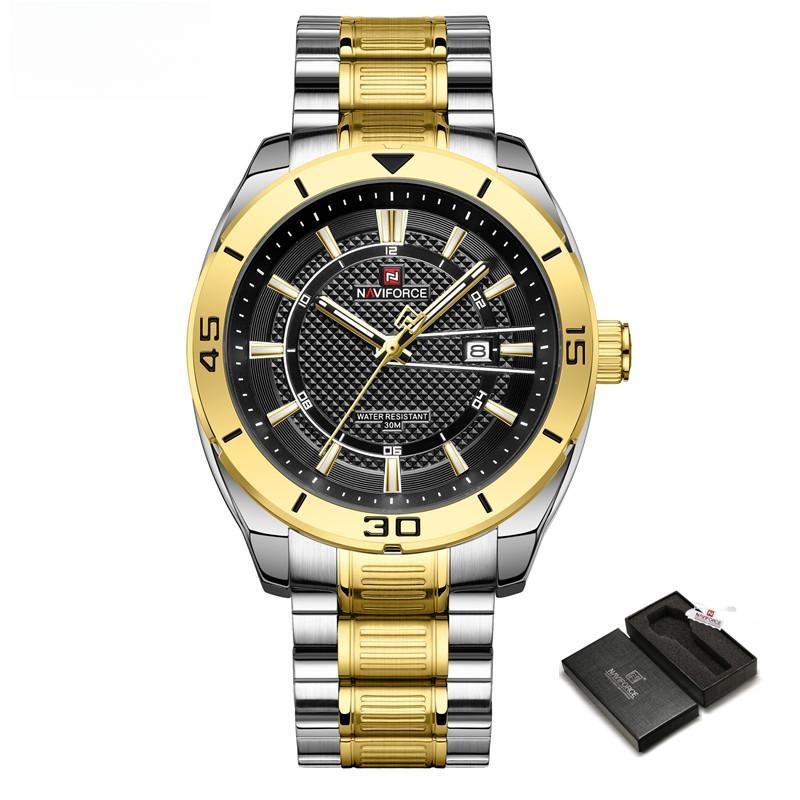 Men's Watch Fashion Sport Stainless Steel Male Quartz Waterproof Wristwatches Clock