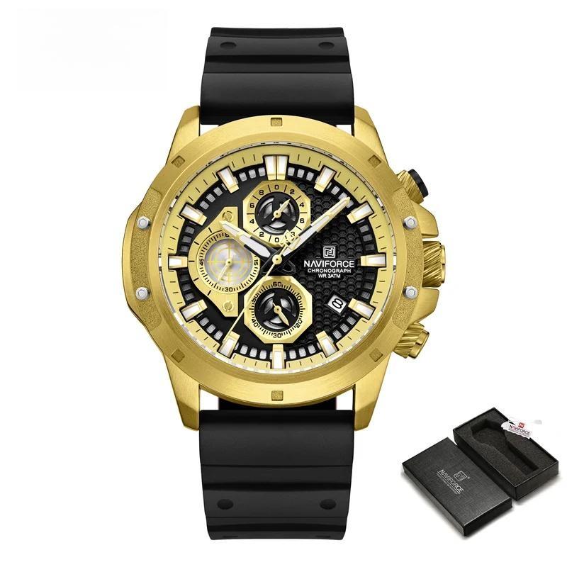 Luxury Men's Watches Casual Sport Chronograph Silicone Strap Date Waterproof Quartz Wristwatch