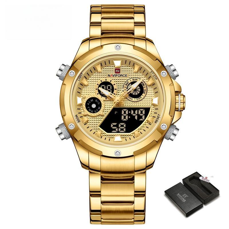 Luxury Watches Fashion Digital Wristwatch Steel Band Military Sport Waterproof Clock