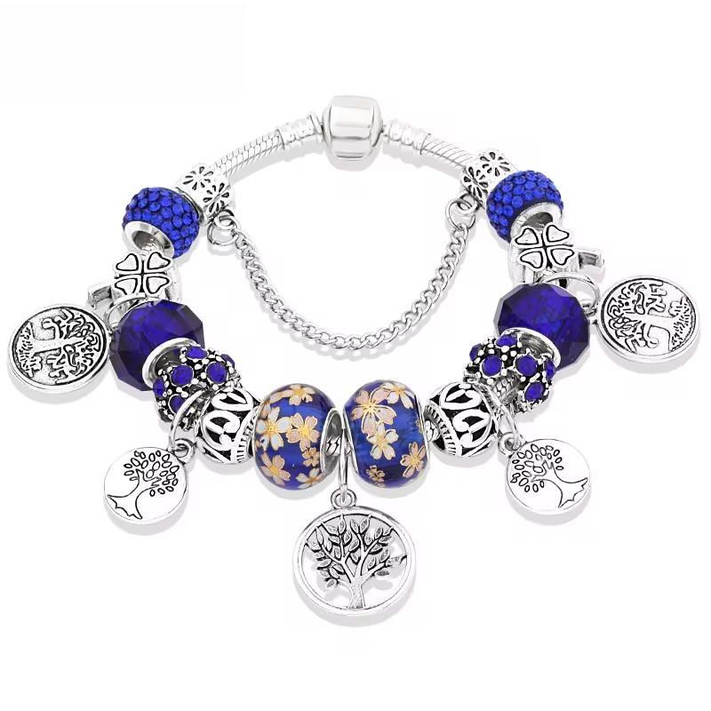 Tibetan Silver Tree of Life Fashion Bead Bracelet