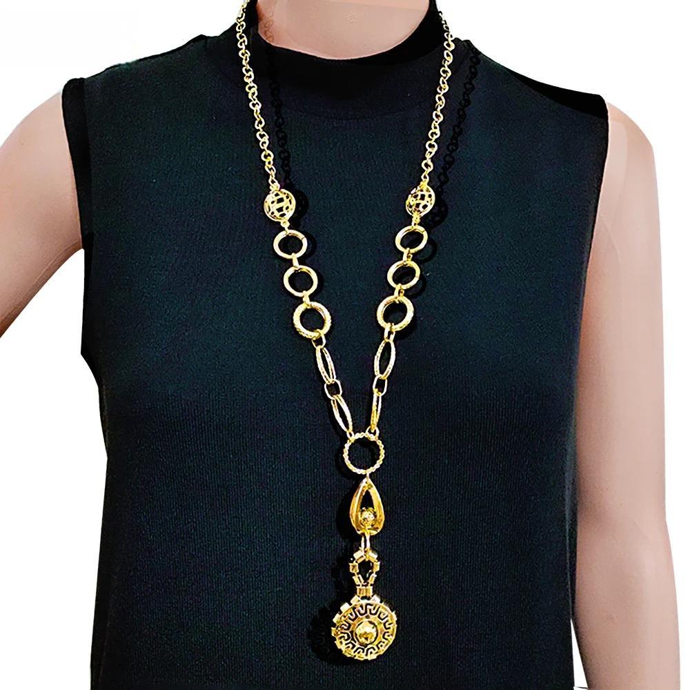 Fashion Gold Color Long Necklace For Women Long Chain Pendants Necklaces