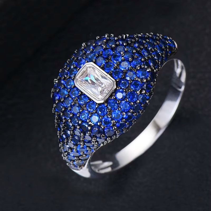 New Trendy Heart Stackable Chic Ring AAA Cubic Zircon For Women