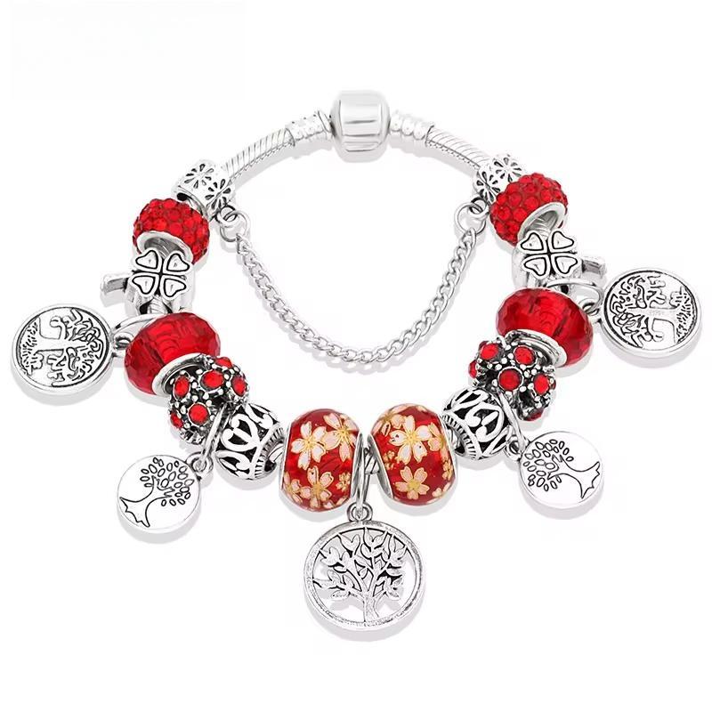 Tibetan Silver Tree of Life Fashion Bead Bracelet