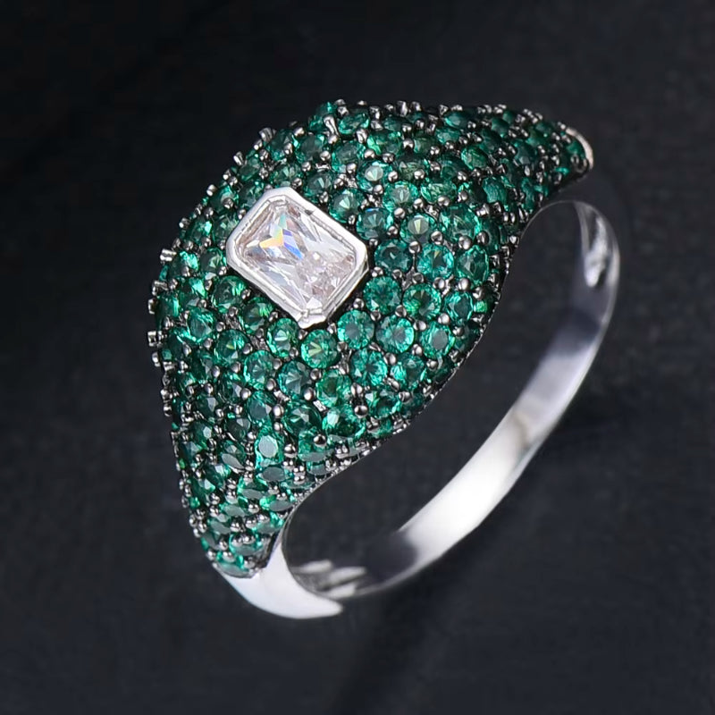 New Trendy Heart Stackable Chic Ring AAA Cubic Zircon For Women