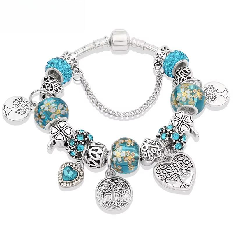 Tibetan Silver Tree of Life Fashion Bead Bracelet