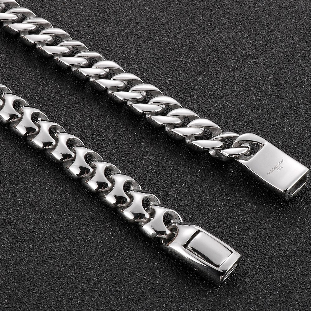 9MM Wide Curb Link Chain Man Bracelet for Men