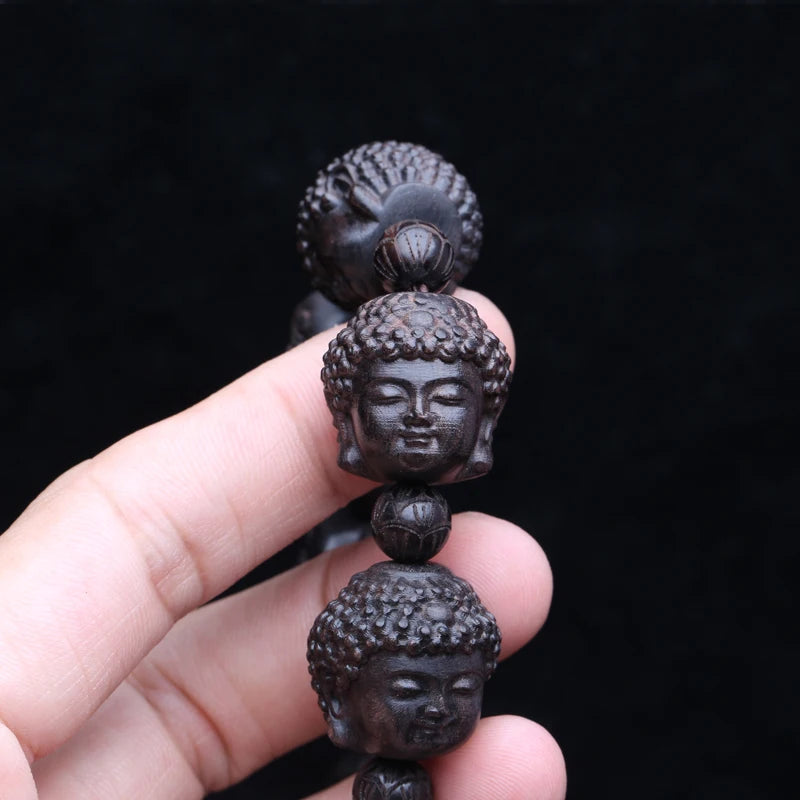 Natural Ebony Shakyamuni Buddha Statue Zen Buddhism Founder Tibetan Buddhist Bracelet