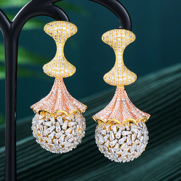 Romantic Big Luxury Earrings For Women Wedding Geometric Drop Earring