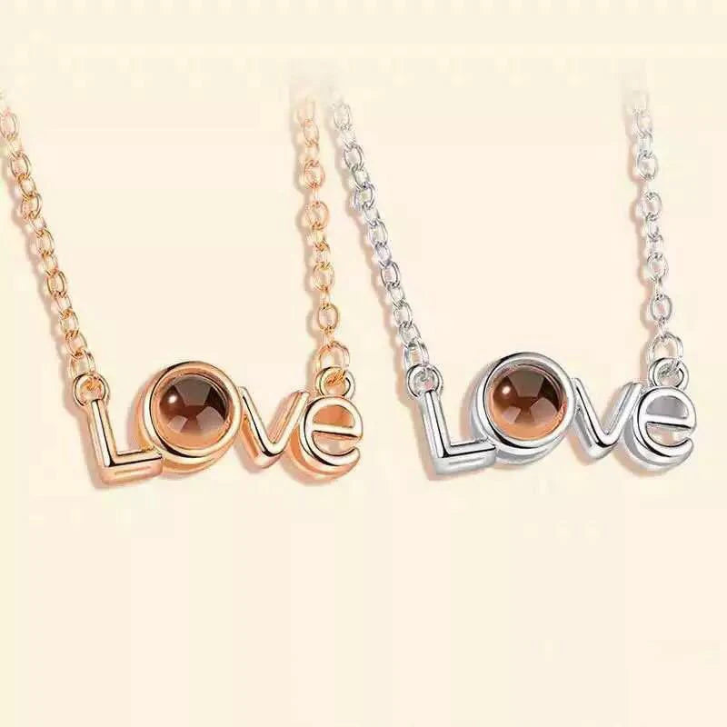 Love Projection Necklace With Wool Gift Box