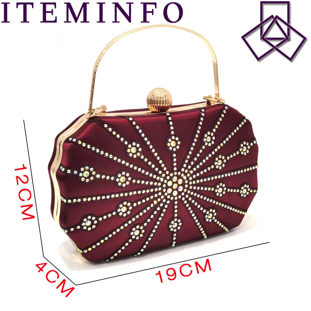 Italian Shoes and Bags to Match Shoes with Bags Set Decorated with Rhinestone Nigerian Women