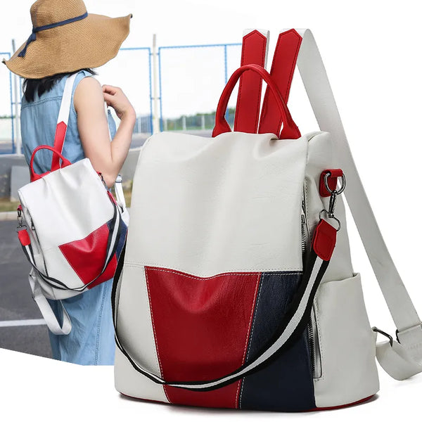 New High Quality Leather Women Backpack Anti-Theft Travel Backpack Large Capacity School Bags