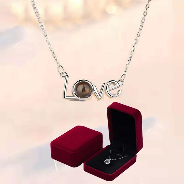 Love Projection Necklace With Wool Gift Box