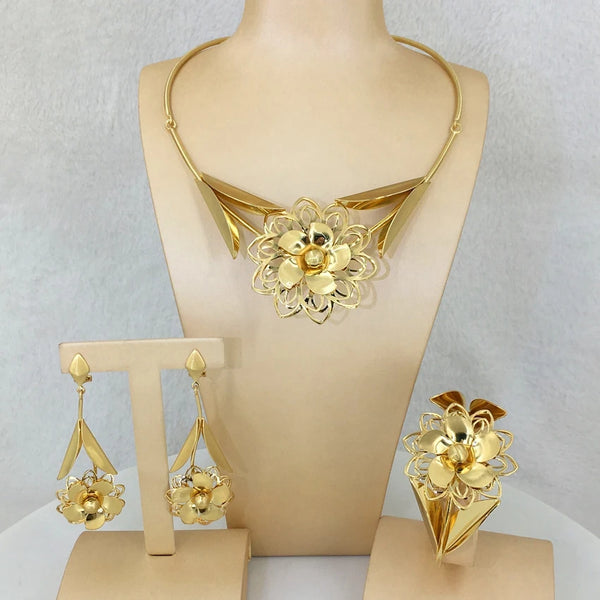 Flower Shape Jewelry Brazilian Jewelry Sets Fine Jewelry for Women