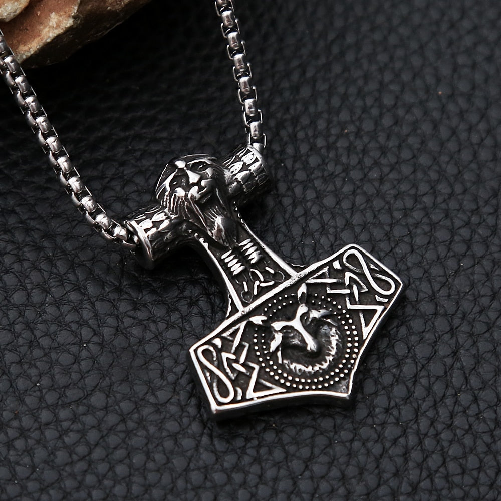 New Vintage Stainless Steel Viking Anchor Pendant Necklace For Men