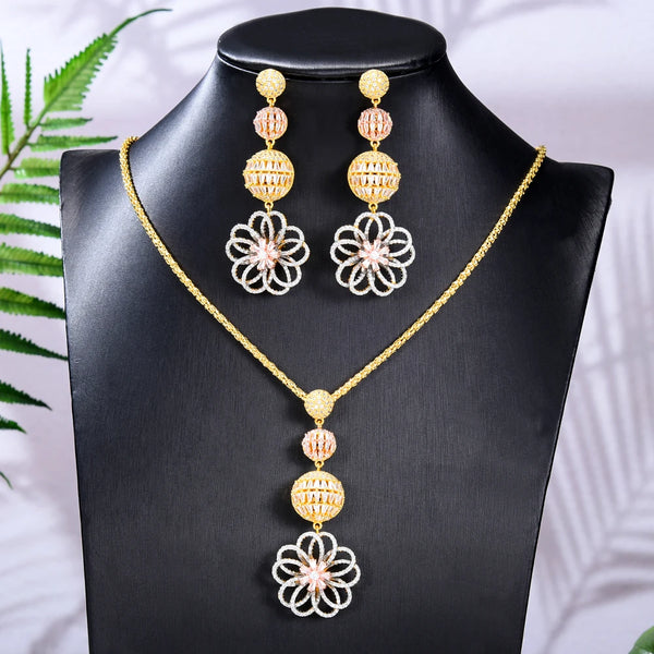 Original Luxury Necklace Earrings Jewelry Sets For Women Bridal Wedding Russia Dubai Bridal Party Gift