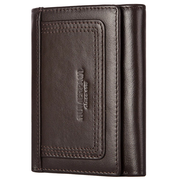 Slim Wallet for Men RFID Original Genuine Leather Trifold Cards Holder