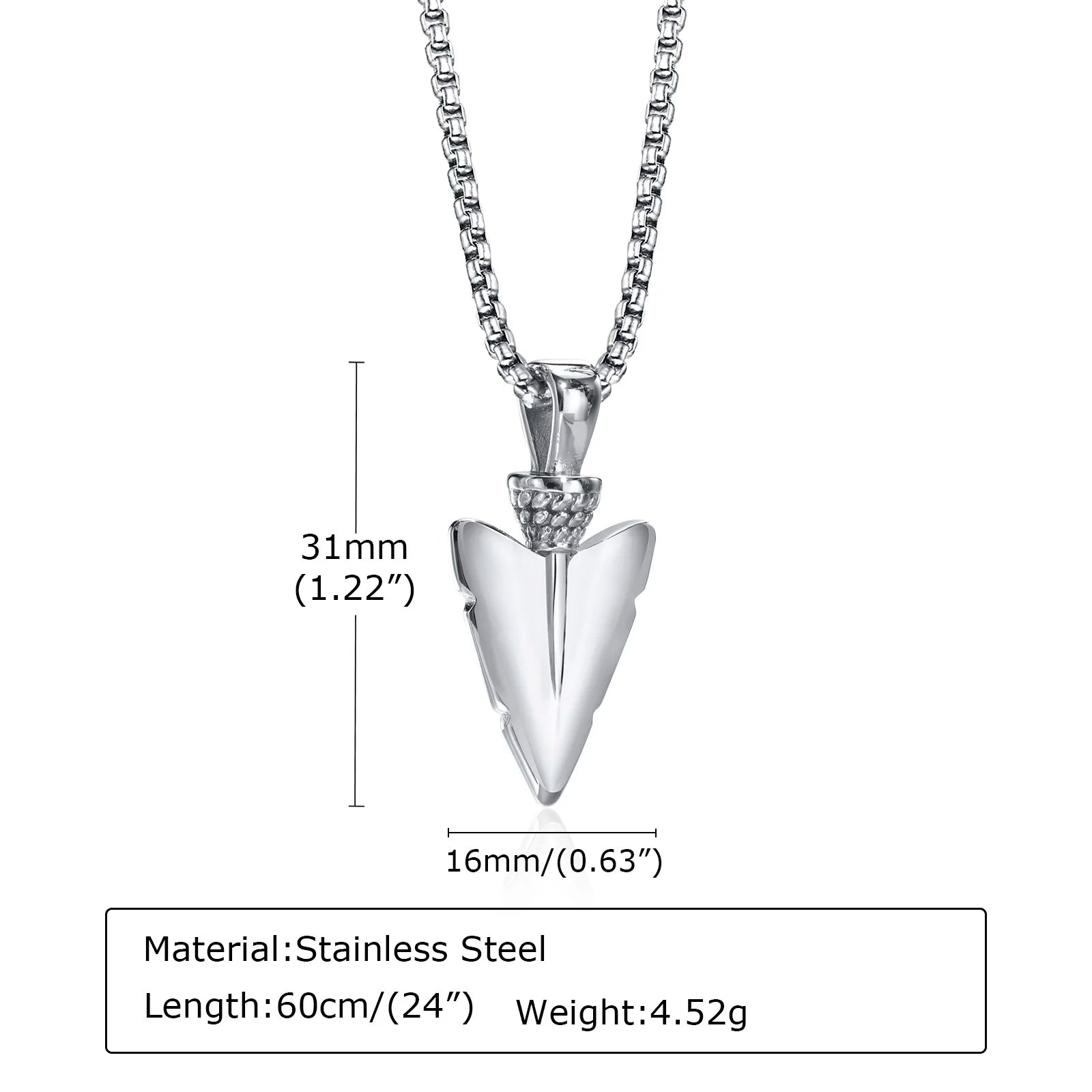 Men Rock Arrow Head Pendant Stacking Rope Cuban Wheat Figaro Chain Necklaces