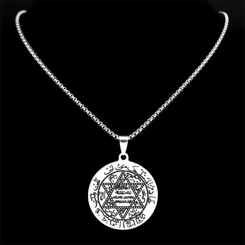 Jewish Hexagram Allah Muslim Arabic Necklace for Women Men